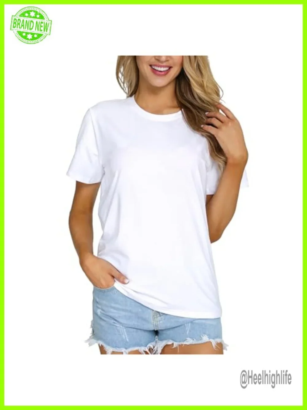 Women's Loose Fit Short Sleeve Crewneck Cotton Blend T-Shirt Casual Basic Top